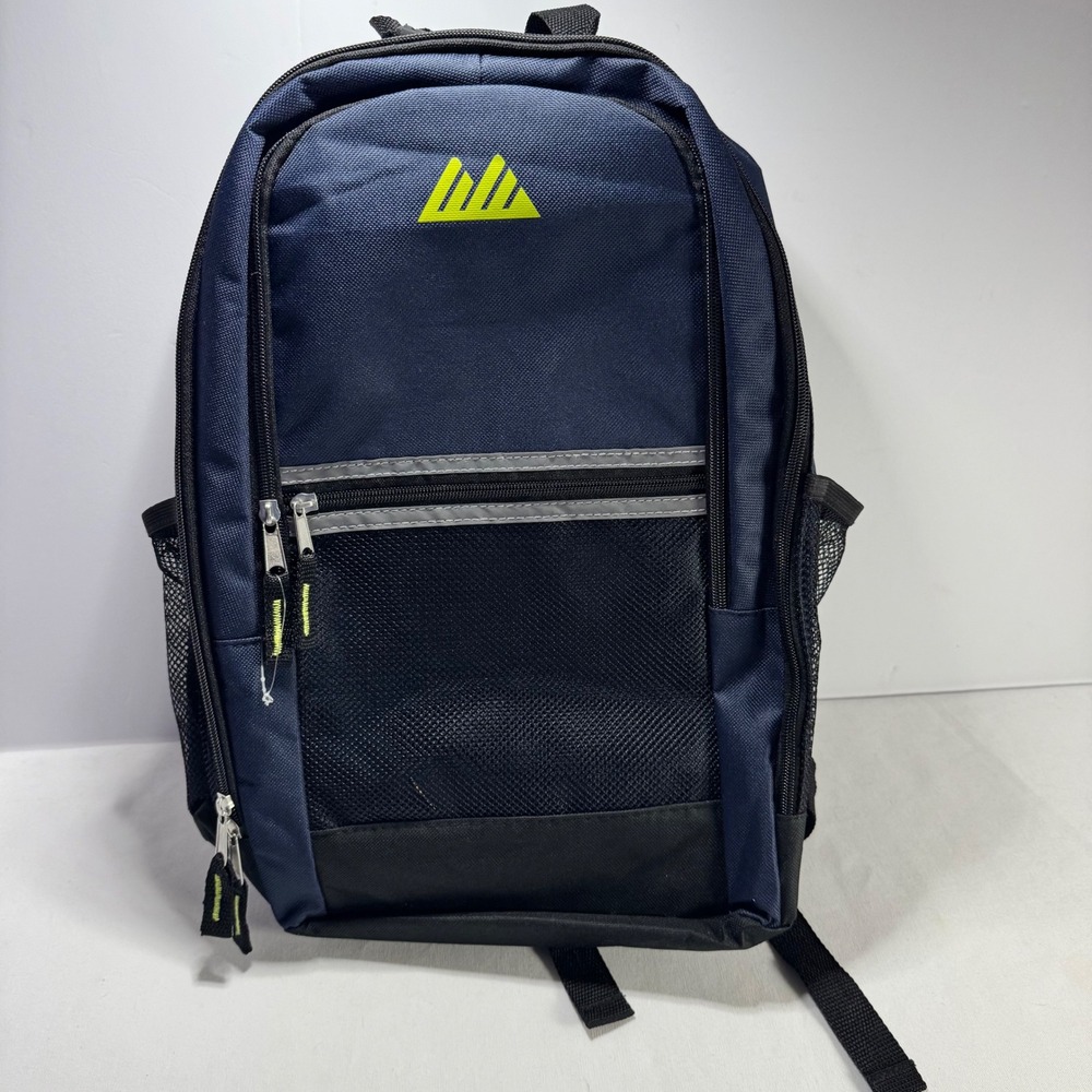 Summit Ridge Backpack Navy‎ Blue Black Reflective Mesh Pockets F266 C51580 Top